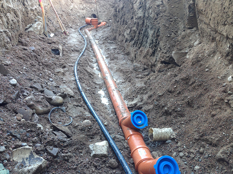 Dranering runtom villa. Sollentuna Viby