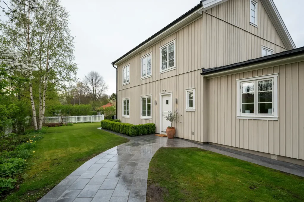 stens ttning runt hus med ny g ng i runby v sby